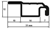 Plastový roh vnitřní pro profil P 25x10 mm s límcem 